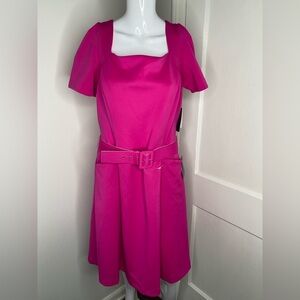 DONNA RICCO NWT Nordstrom Elegant Hot Pink Belted Dress